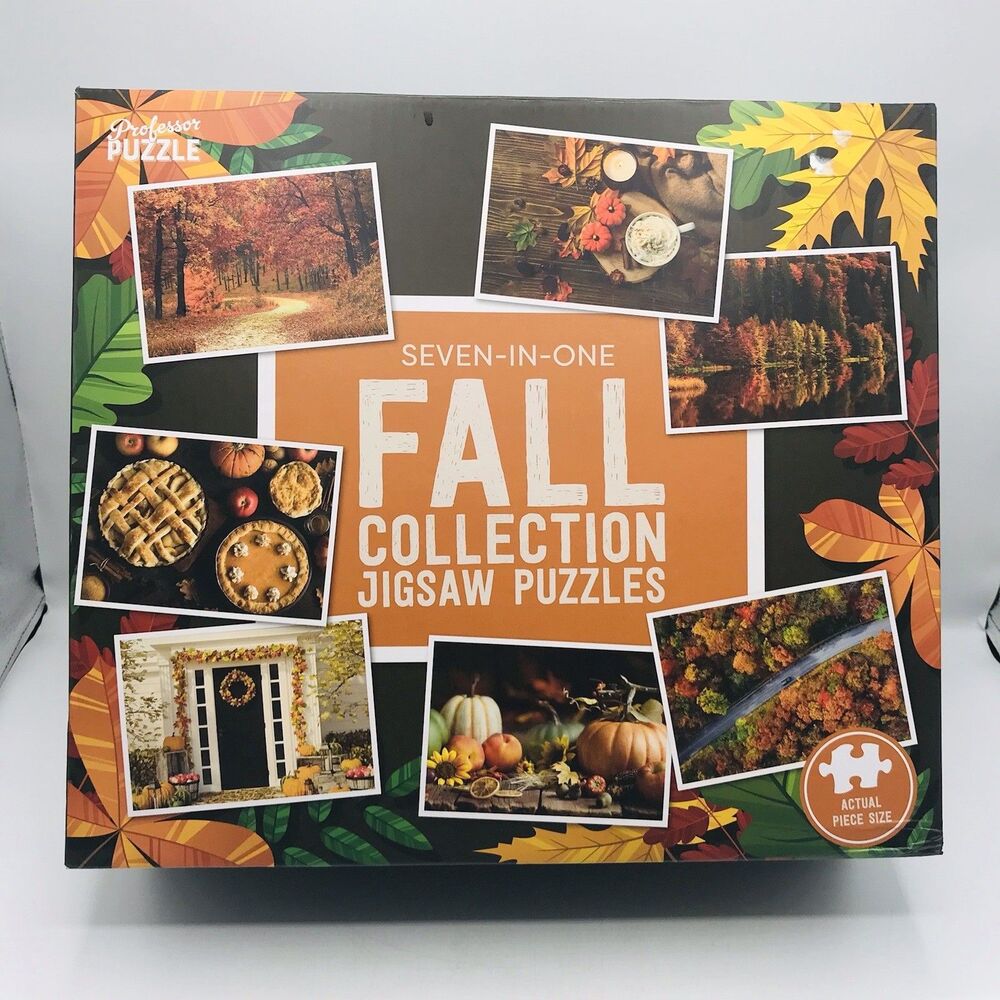Professor Puzzle 7-in-1 Fall Collection Jigsaw Puzzles ONE PUZZLE MISSING